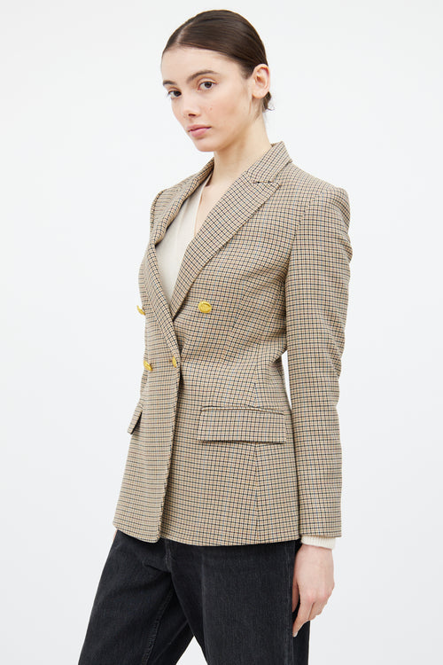 A.L.C. Beige 
Multicolour Houndstooth Plaid Blazer