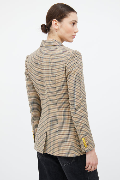 A.L.C. Beige 
Multicolour Houndstooth Plaid Blazer