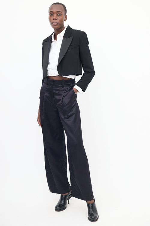 A.L.C. Black Satin Ryder Trouser