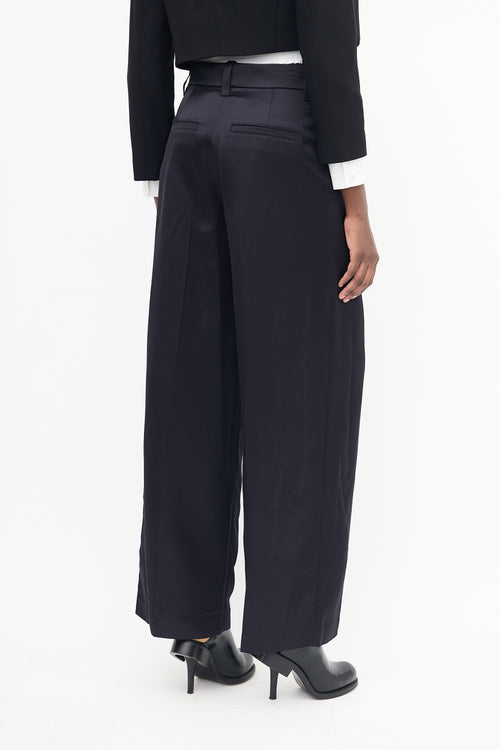 A.L.C. Black Satin Ryder Trouser