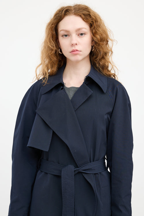 A.L.C. Navy Belted Trench Coat