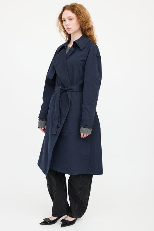 A.L.C. Navy Belted Trench Coat