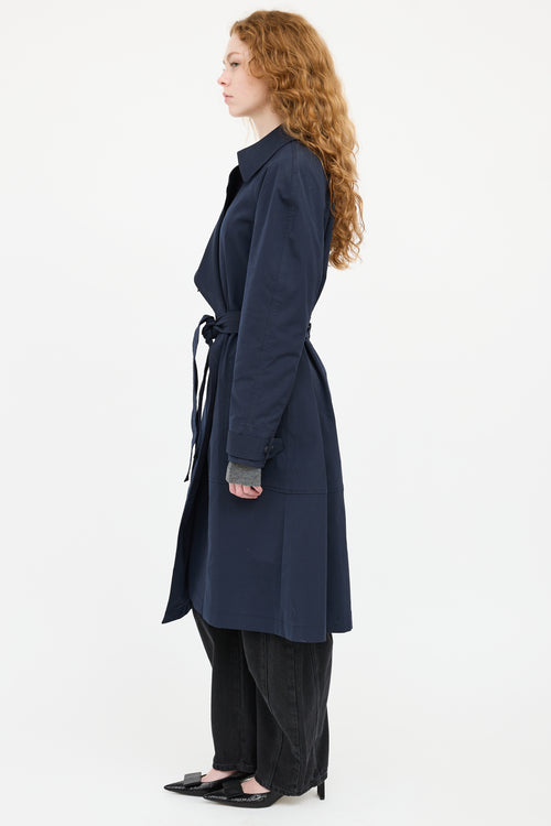 A.L.C. Navy Belted Trench Coat