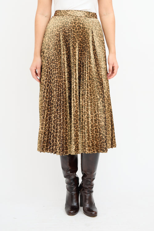 A.L.C. Metallic Gold 
Brown Pleated Skirt