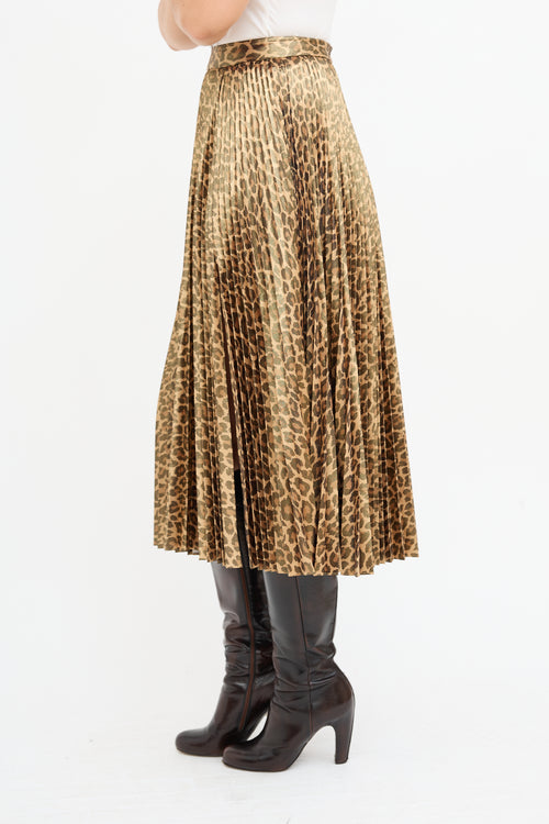 A.L.C. Metallic Gold 
Brown Pleated Skirt