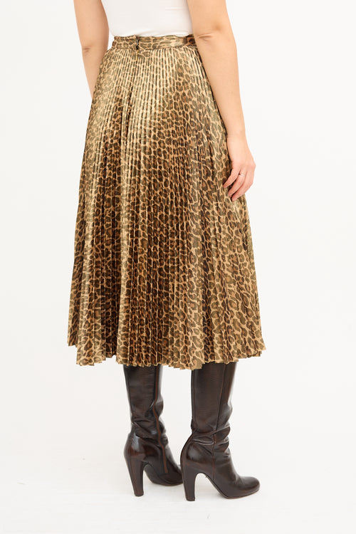 A.L.C. Metallic Gold 
Brown Pleated Skirt