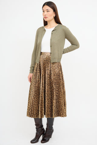 A.L.C. Metallic Gold 
Brown Pleated Skirt