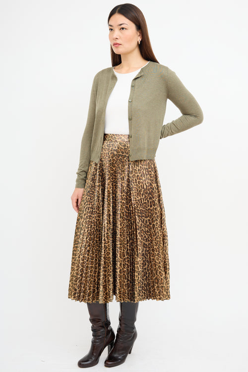 A.L.C. Metallic Gold 
Brown Pleated Skirt