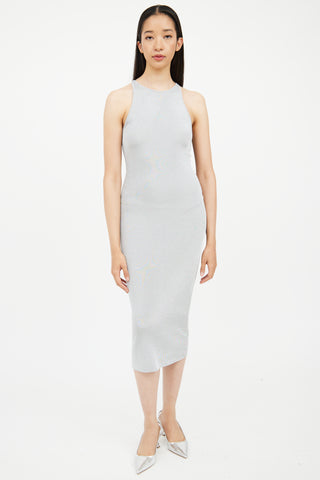 A.L.C. Grey Metallic Knit Midi Dress