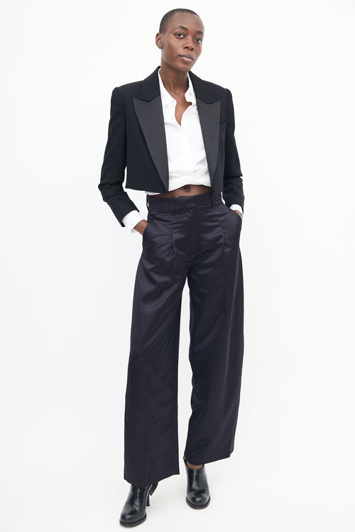 A.L.C. Black Anderson Cropped Tux Blazer