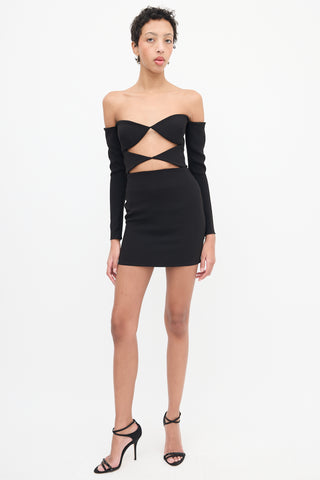 Alex Perry Black Hadley Cut Out Mini Dress