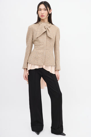 Alexander McQueen Beige 
Multi Wool Tweed Jacket