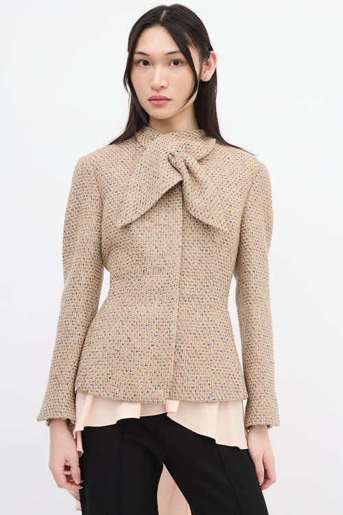 Alexander McQueen Beige 
Multi Wool Tweed Jacket