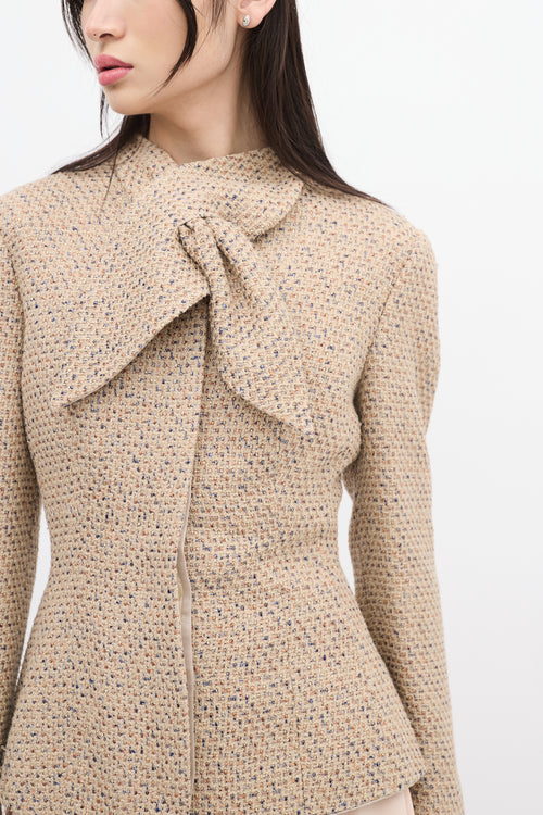 Alexander McQueen Beige 
Multi Wool Tweed Jacket