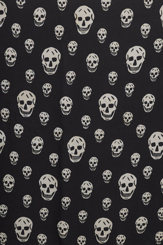 Alexander McQueen Black 
White Silk Skull Scarf