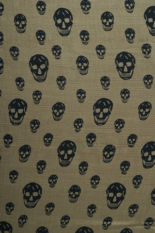 Alexander McQueen Green 
Black Silk Skull Scarf