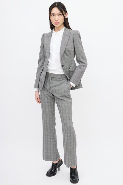 Alexander McQueen Black 
White Wool Houndstooth Trouser