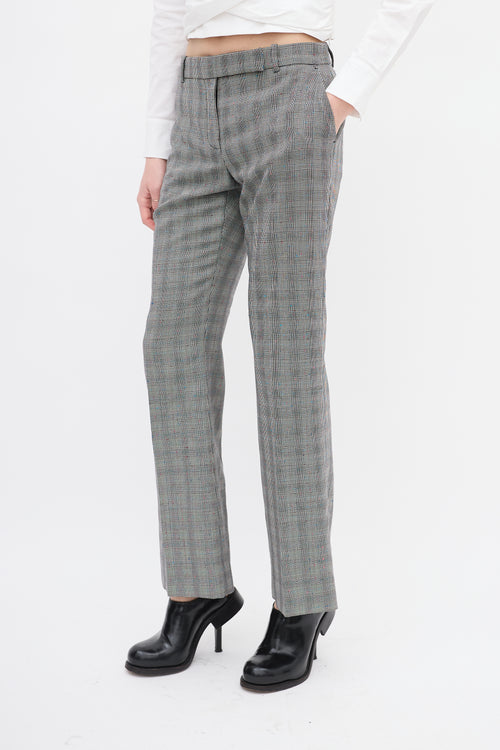 Alexander McQueen Black 
White Wool Houndstooth Trouser