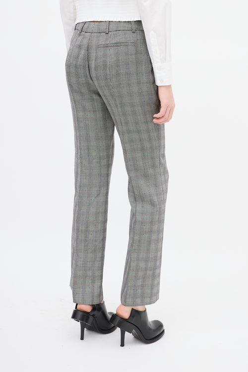 Alexander McQueen Black 
White Wool Houndstooth Trouser