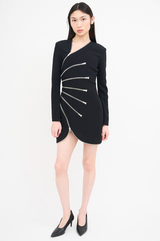 Alexander Wang Black Long Sleeve Zipper Dress