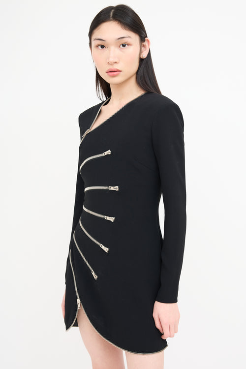 Alexander Wang Black Long Sleeve Zipper Dress