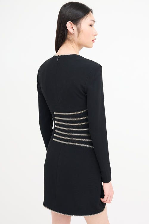 Alexander Wang Black Long Sleeve Zipper Dress