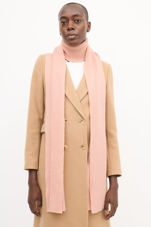 Alexandra Golovanoff Pink Cashmere Knit Col Écharpe Scarf