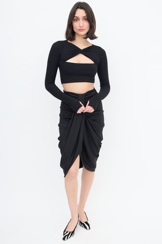 Black Twist Cut Out Top