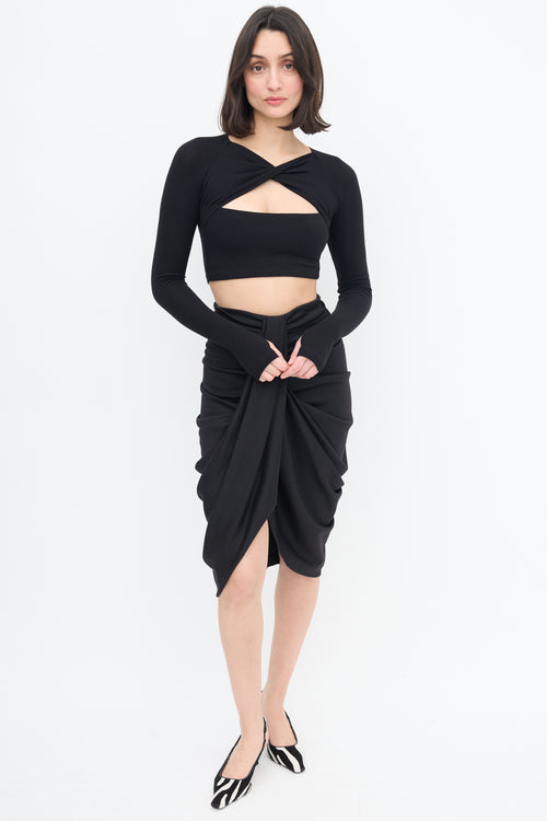 Black Twist Cut Out Top