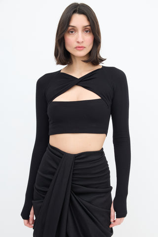 Alix NYC Black Twist Cut Out Top