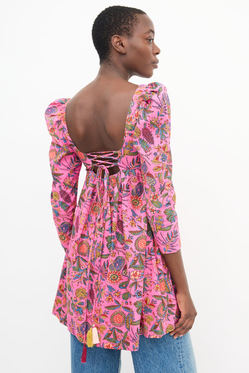 Alix Of Bohemia Pink 
Multi Floral Dress