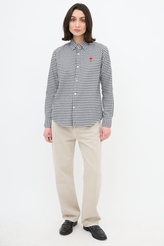 AMI Paris Gingham Button Up Shirt