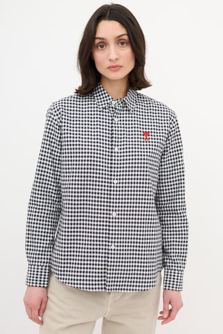 AMI Paris Gingham Button Up Shirt