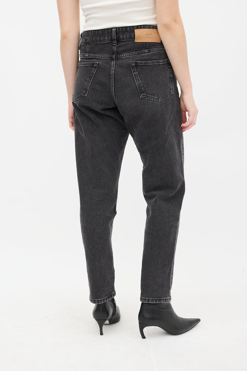 AMI Paris Black Tapered Fit Jeans