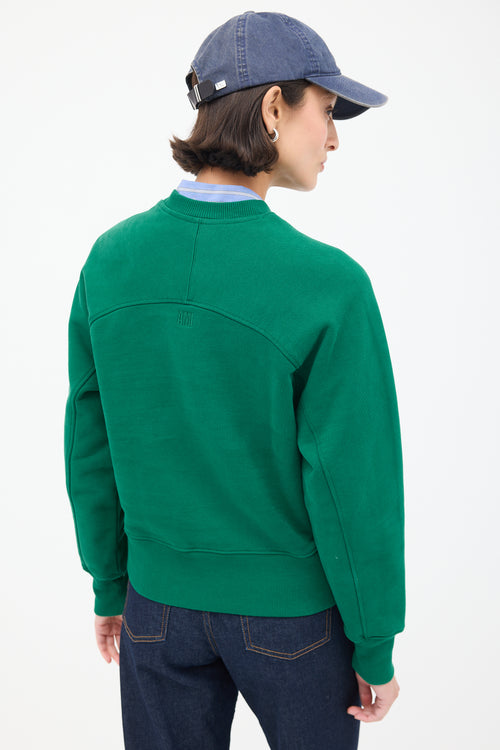 AMI Paris Green Ami de Cœur Crewneck Sweatshirt