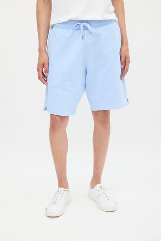 AMI Paris Light Blue Ami De Coeur Track Shorts