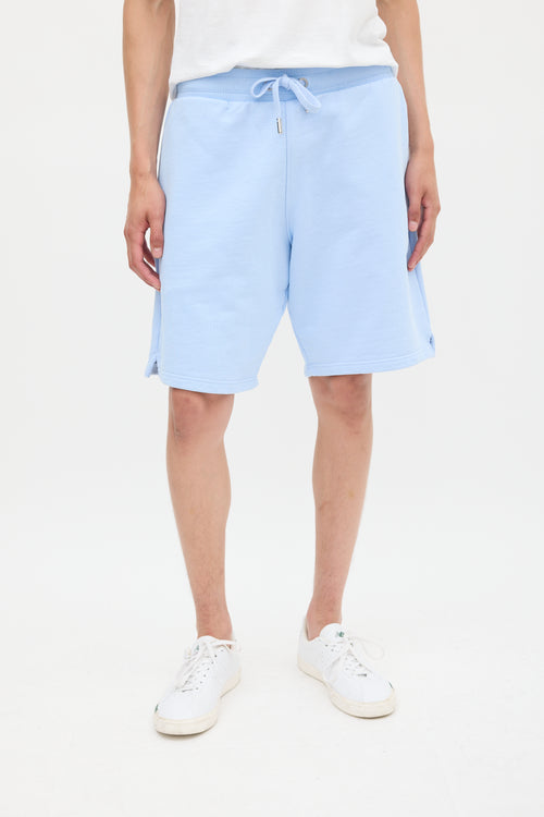 AMI Paris Light Blue Ami De Coeur Track Shorts