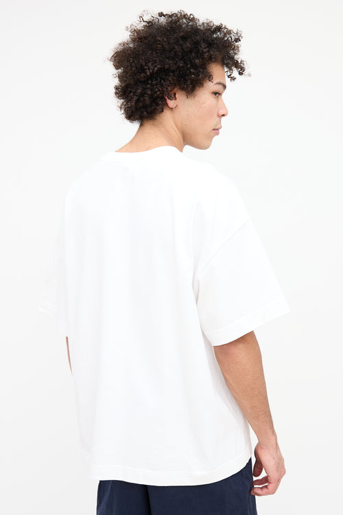 AMI Paris White Cotton T-Shirt