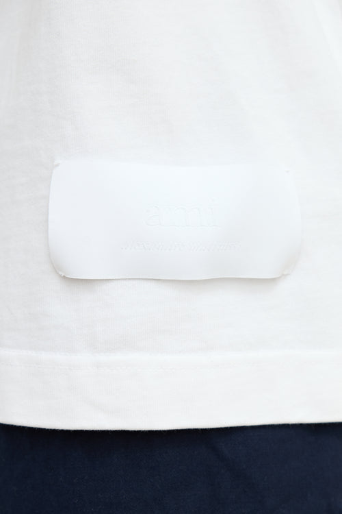 AMI Paris White Cotton T-Shirt