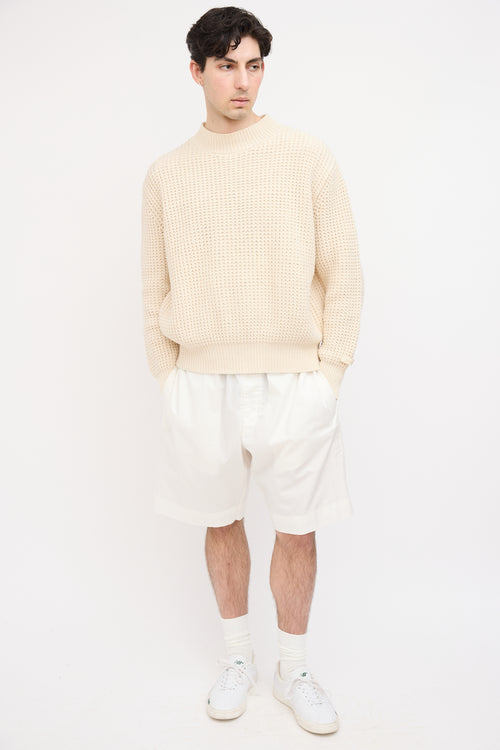 Aimé Leon Dore Cream Waffle Knit Sweater