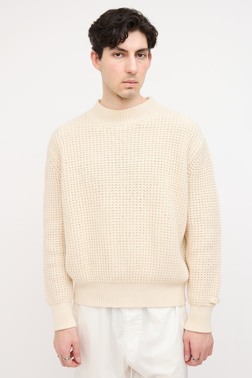 Aimé Leon Dore Cream Waffle Knit Sweater