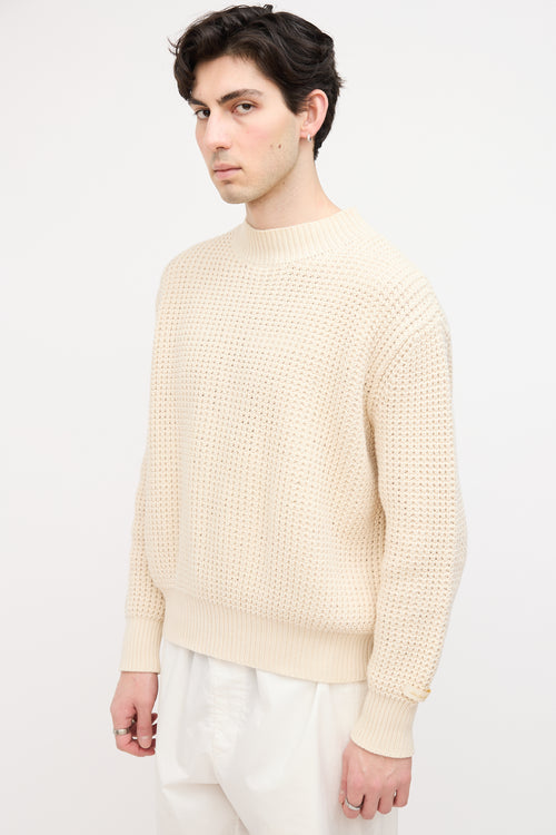 Aimé Leon Dore Cream Waffle Knit Sweater