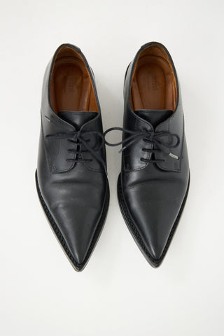 AMI Paris Black Leather Oxford