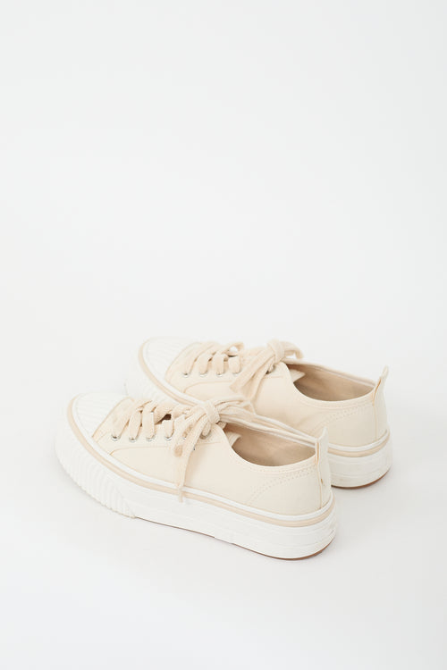 AMI Paris Cream 
White Canvas Platform Sneaker