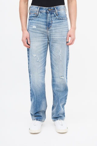 Amiri Light Wash Embroidered Logo Jeans