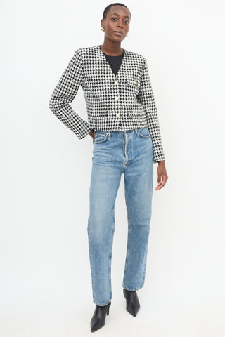 Anine Bing Tweed Houndstooth Blazer