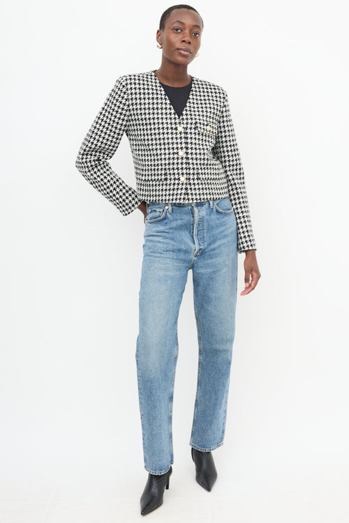 Anine Bing Tweed Houndstooth Blazer