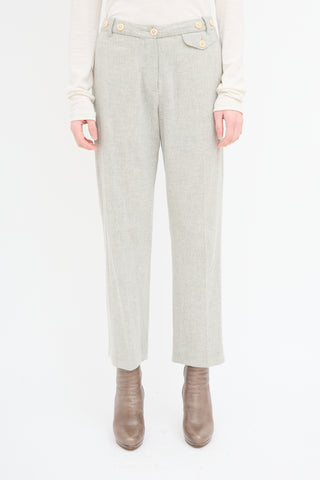 Ann Demeulemeester Grey Button Waist Trouser