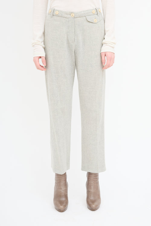 Ann Demeulemeester Grey Button Waist Trouser