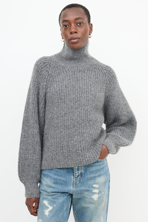 Anine Bing Ribbed Balloon Sleeve Sweater